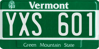 VT license plate YXS601