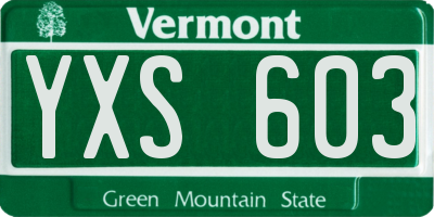VT license plate YXS603