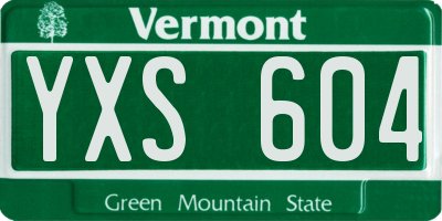 VT license plate YXS604