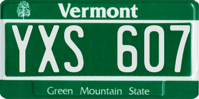 VT license plate YXS607