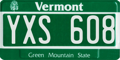 VT license plate YXS608
