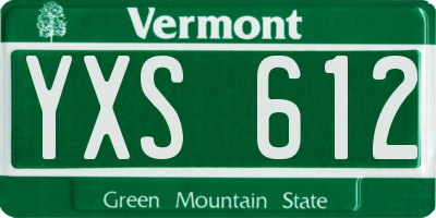 VT license plate YXS612