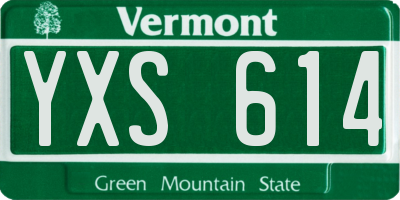 VT license plate YXS614