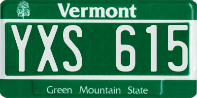 VT license plate YXS615