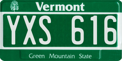 VT license plate YXS616