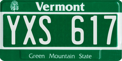 VT license plate YXS617