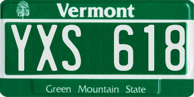 VT license plate YXS618