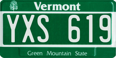 VT license plate YXS619