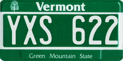 VT license plate YXS622