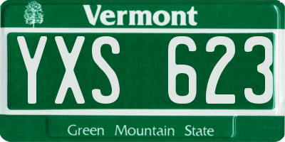 VT license plate YXS623