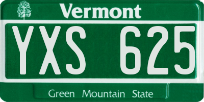 VT license plate YXS625