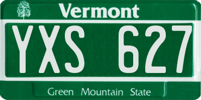 VT license plate YXS627