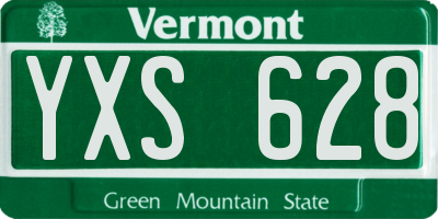 VT license plate YXS628