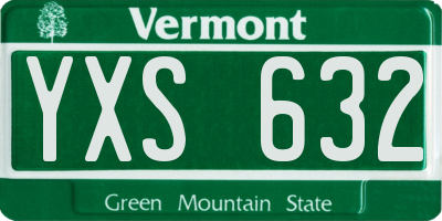 VT license plate YXS632