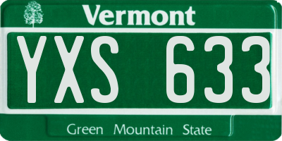 VT license plate YXS633