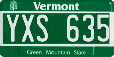 VT license plate YXS635