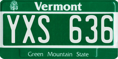 VT license plate YXS636