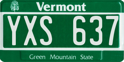 VT license plate YXS637