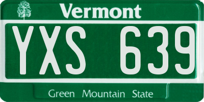VT license plate YXS639