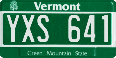 VT license plate YXS641