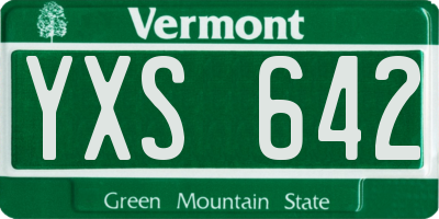 VT license plate YXS642