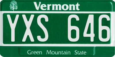 VT license plate YXS646