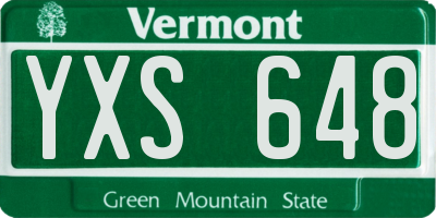 VT license plate YXS648