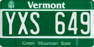 VT license plate YXS649