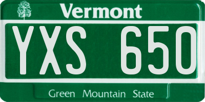 VT license plate YXS650
