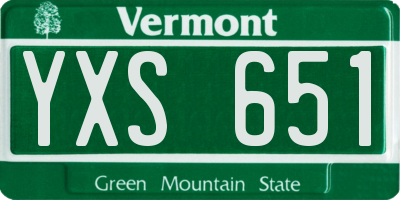 VT license plate YXS651