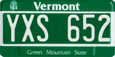 VT license plate YXS652