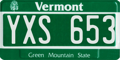 VT license plate YXS653