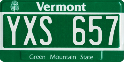 VT license plate YXS657