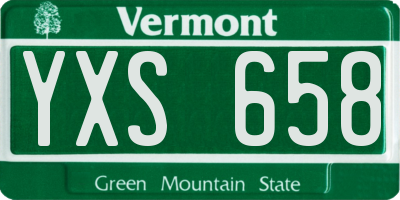 VT license plate YXS658