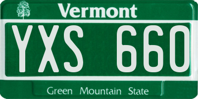 VT license plate YXS660