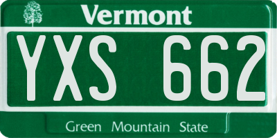 VT license plate YXS662