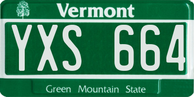 VT license plate YXS664