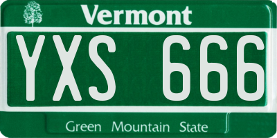 VT license plate YXS666