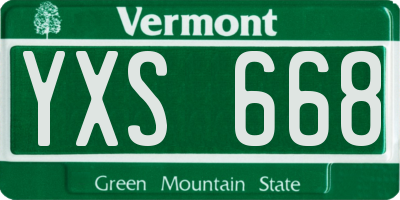 VT license plate YXS668