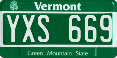 VT license plate YXS669