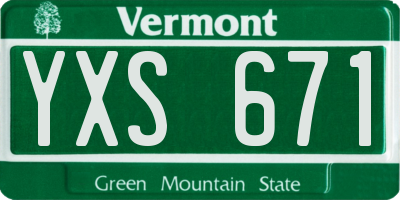 VT license plate YXS671
