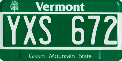 VT license plate YXS672