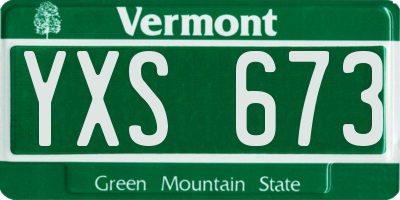 VT license plate YXS673