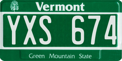 VT license plate YXS674
