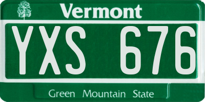 VT license plate YXS676
