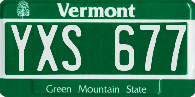 VT license plate YXS677
