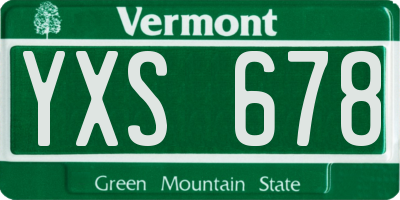 VT license plate YXS678
