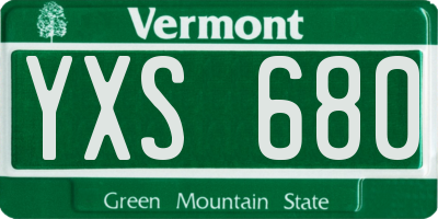 VT license plate YXS680
