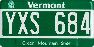 VT license plate YXS684