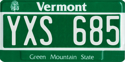 VT license plate YXS685